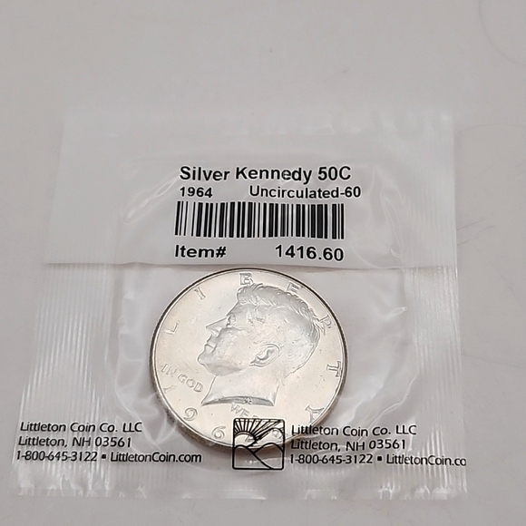 1964 Kennedy Silver Half Dollar Uncirculated - 60 NWT - Picture 1 of 5